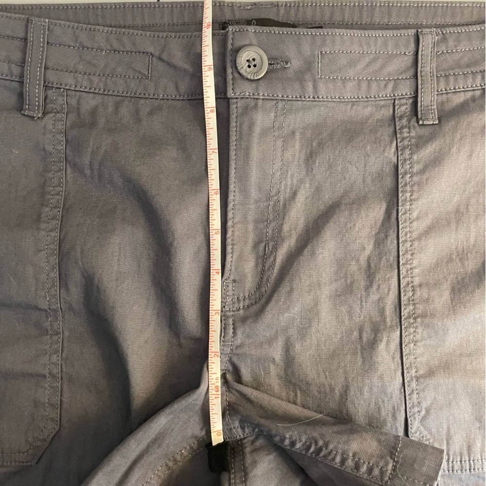 Prana Grey Elle Shorts Size 14/32 5 Inch Inseam Cotton Stretch Mid Rise - Picture 9 of 12
